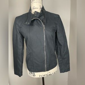 Kate Spade Size XS Jacket Black Saturday Moto Asymmetrical Zip Cotton Lined